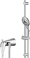 Vista 11 de PROOX Grifo de Tina Completamente Metálico con Desviador, Ducha de Mano de 6 Configuraciones con Interruptor de Pausa de Encendido/Apagado, Grifo