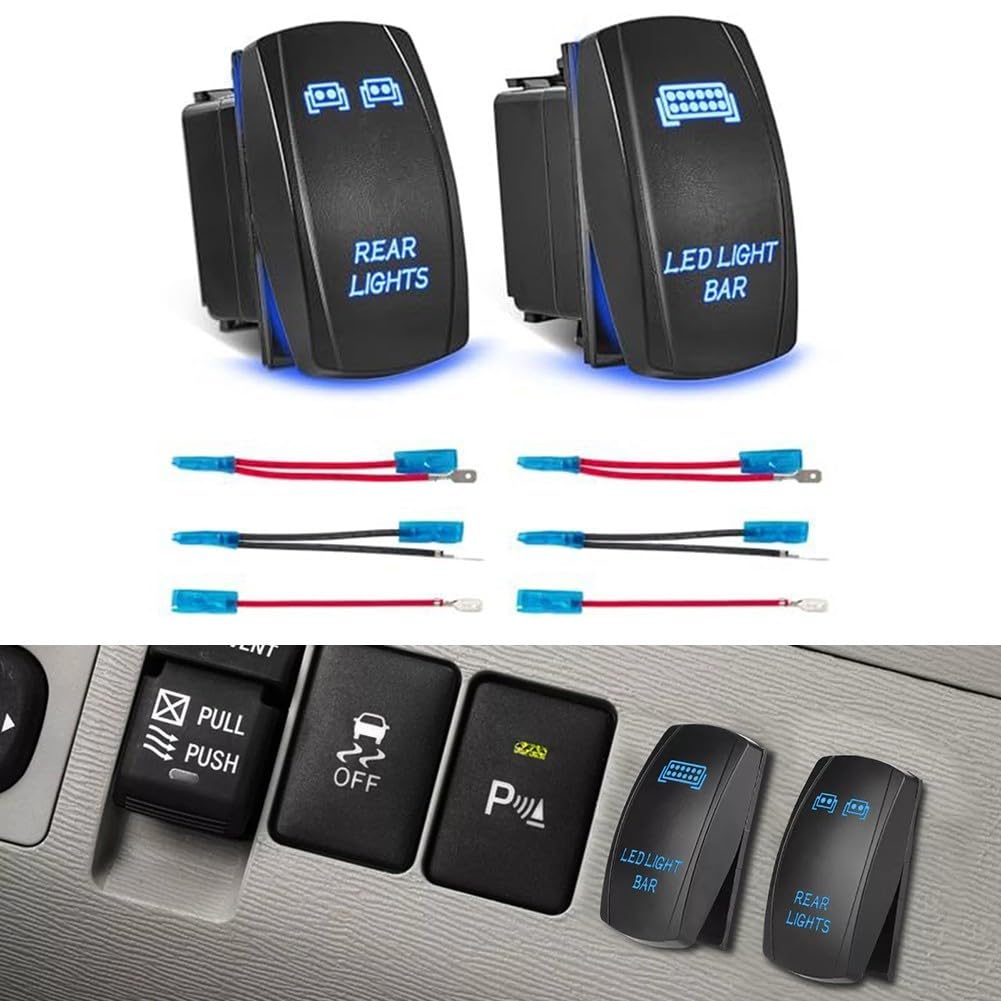Interruttore a bilanciere con luce posteriore LED 20 Amp 12 VDC IP65 impermeabile per auto ATV UTV Polaris RZR Wrangler