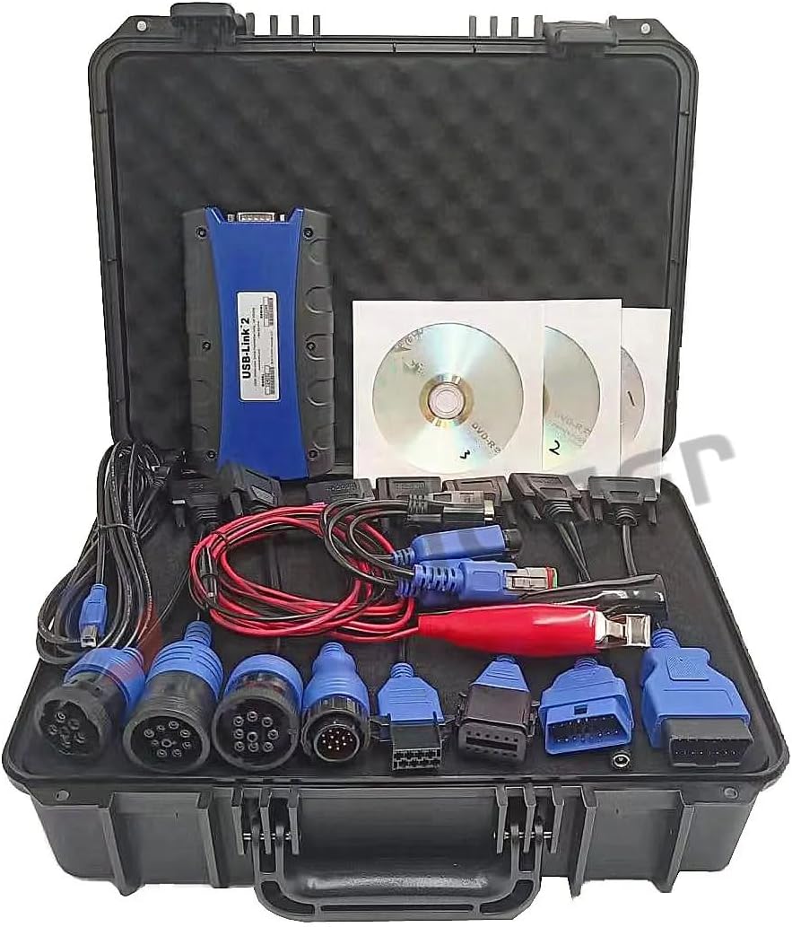 Diesel Laptops for Nexiq USB Link 2 (VO) Diesel Universal Truck Excavator Diagnostic Scanner Tool Wired 124032 with Diagnostic Software (Nexiq 2 with Laptop (Support ESAa))