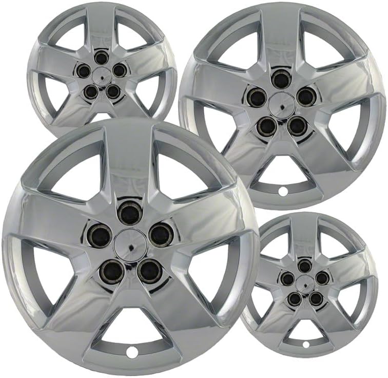 Fuel Rider 16 inch Chrome ABS Hubcap Wheel Covers Compatible with 2007-2011 Chevrolet HHR (Set of 4) Wheelcovers for 16 inch Standard Steel Wheels- Auto Tire Cover Replacement Exterior Cap Cover