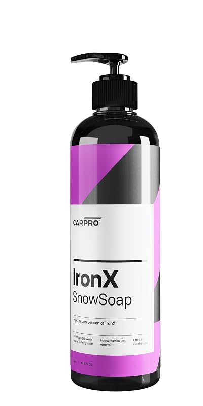 CARPRO IronX Snow Soap Shampoo Automotivo Concentrado para Pré-Lavagem, Remoção de Contaminantes Ferrosos e Limpeza de Rodas 500 mL