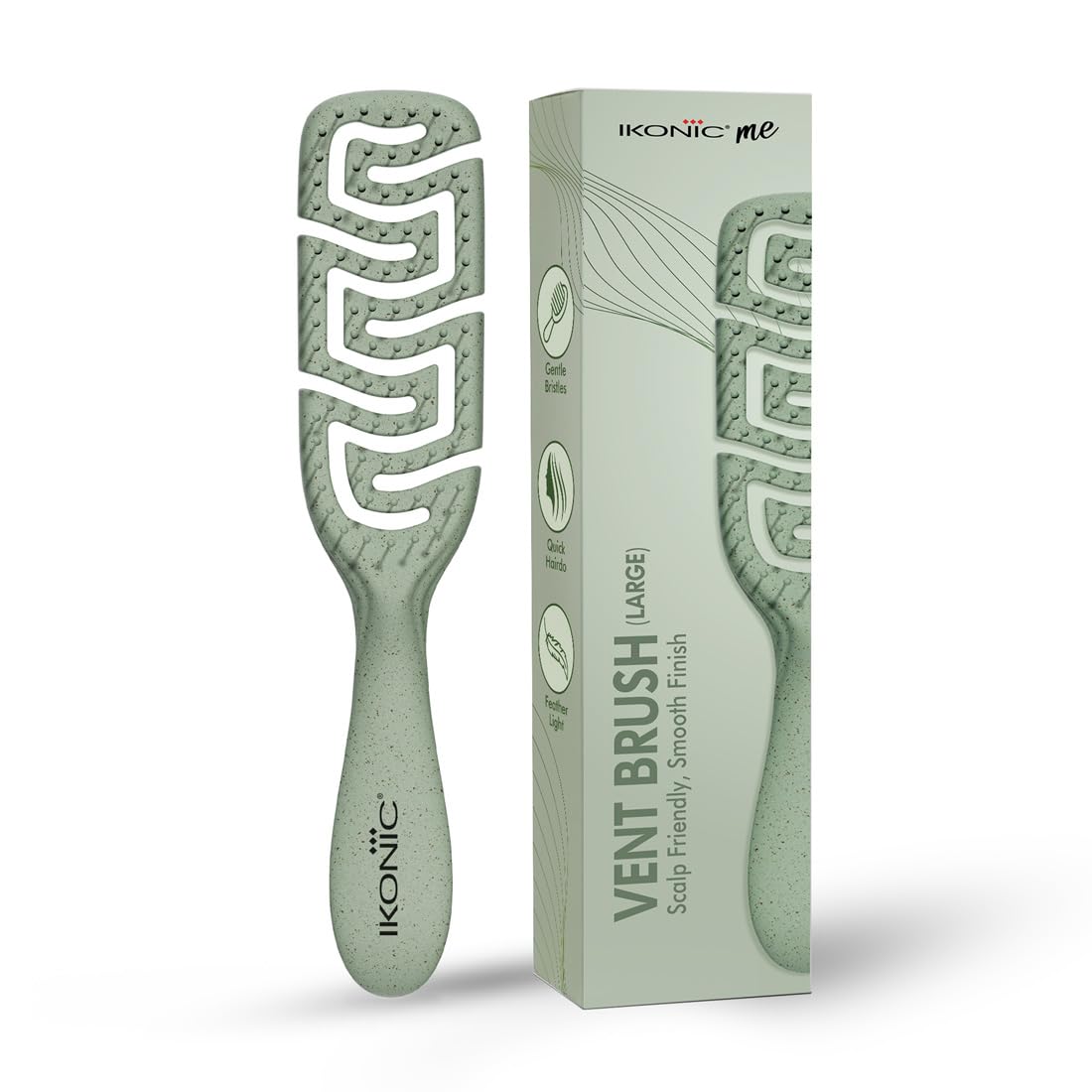 IKONIC Me Large Vent Hair Brush IKM-2120 Eco Conscious, Wavy Segmented Vents for Faster Blow Dry & Even Heat Flow, Ion Bristles Reduce Frizz & Add Shine, Smooth Detangling – Jade Green-image-31