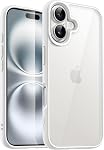 JETech Case for iPhone 16 6.1-Inch, Shockproof Phone Bumper Cover, Solid Color Matte TPU Frame, Anti-Scratch Clear Back (Teal)