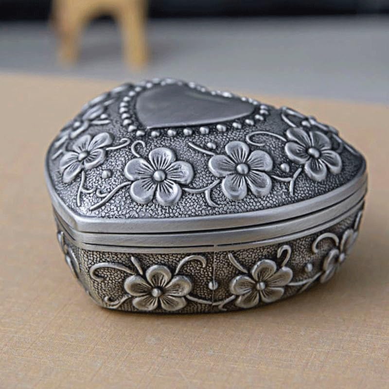 Vintage Mini Jewelry Storage Box Small Heart Stud Earrings Gift image 3