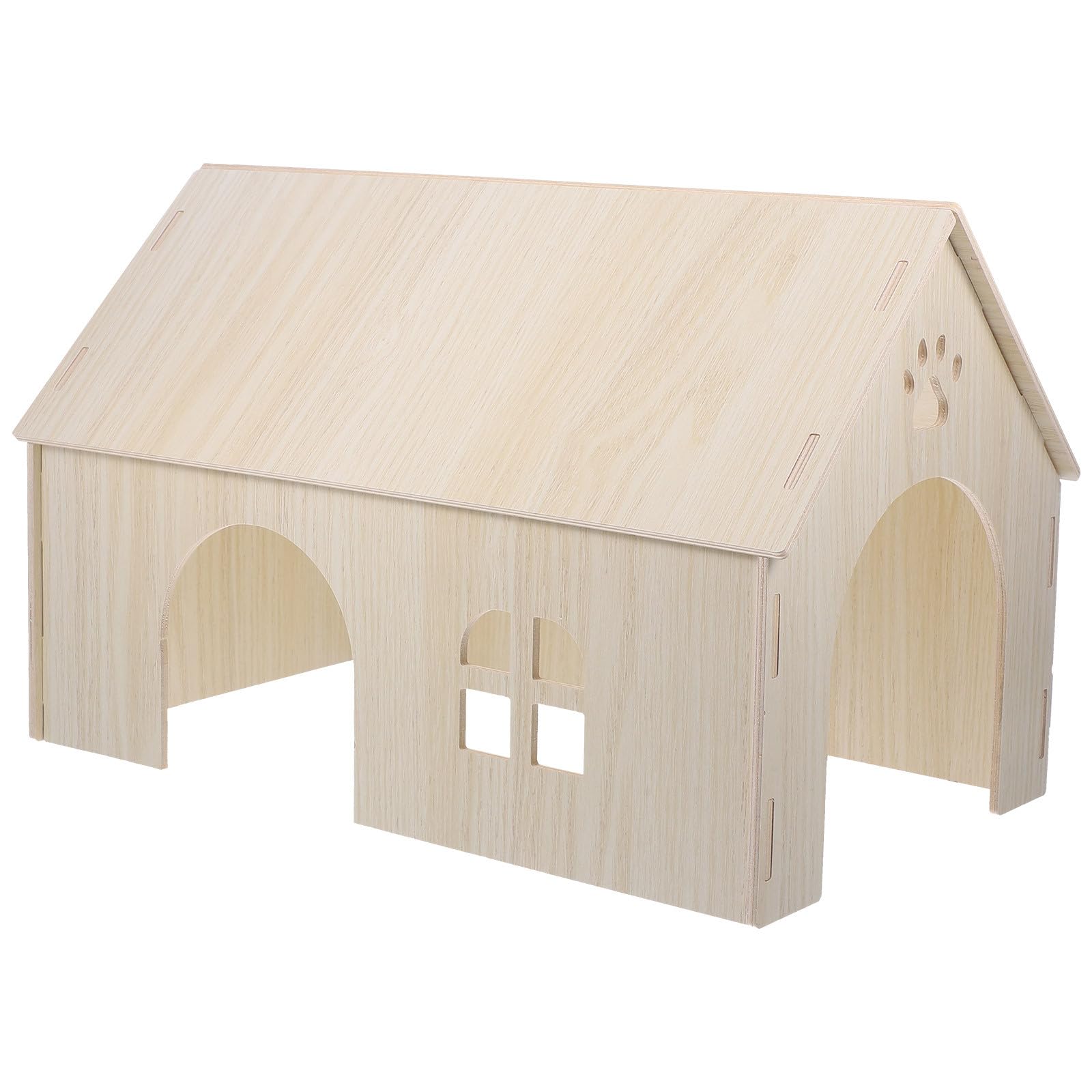 Großes Meerschweinchen Versteckhaus aus Natürlichem Holz Warmes Nagerhaus und Dekoration für Hamster und Eichhörnchen im Haustiergehege