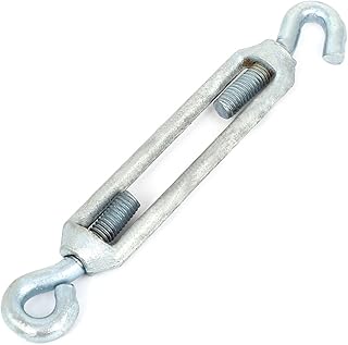 Aexit Hardware Zinc Hooks Plated 7.5mm Thread 14cm Length Wire Rope Strainer Tensioner Hook Screw-in Hooks Eye Turnbuckle