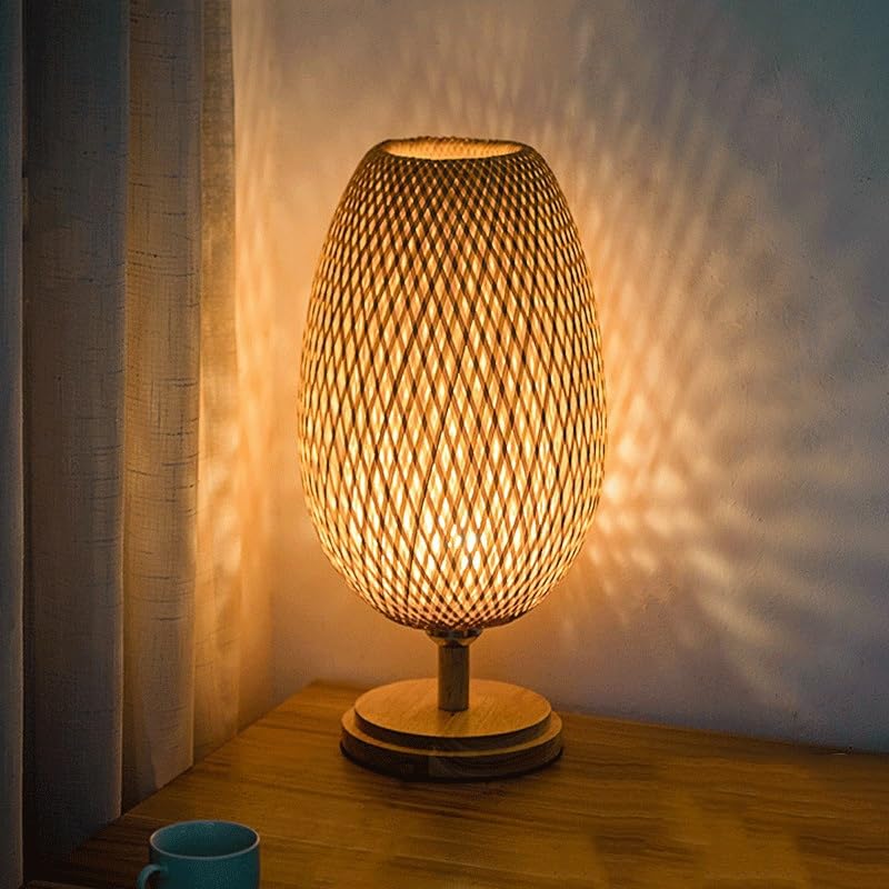 Lampa Stołowa Lampa biurkowa z bambusa, sypialnia, herbaciarnia, gabinet hotelowy, stolik nocny, nowy styl chiński Romantyczna lampka na biurko