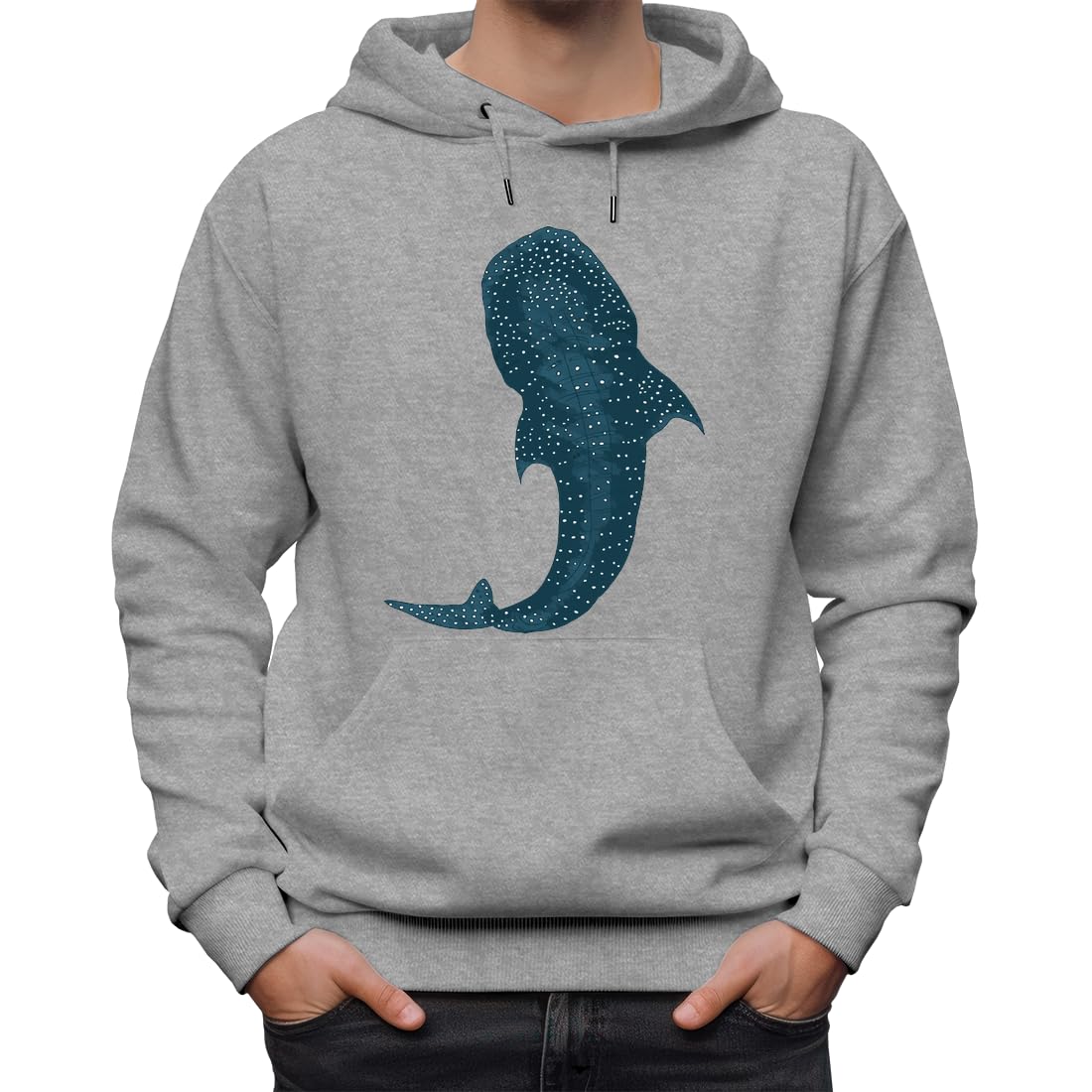 Whale Shark Klasyczna unisex bluza z kapturem dla mężczyzn i kobiet szara
