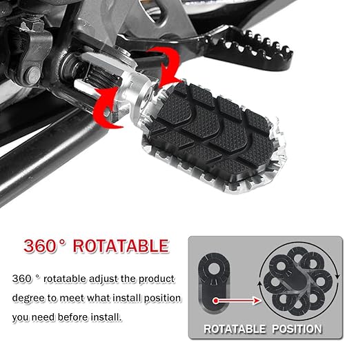 Miniatura 2 de Estribera de aluminio para BMW Motorrad Reposapiés de motocicleta Pastillas Padel (E,Plata)