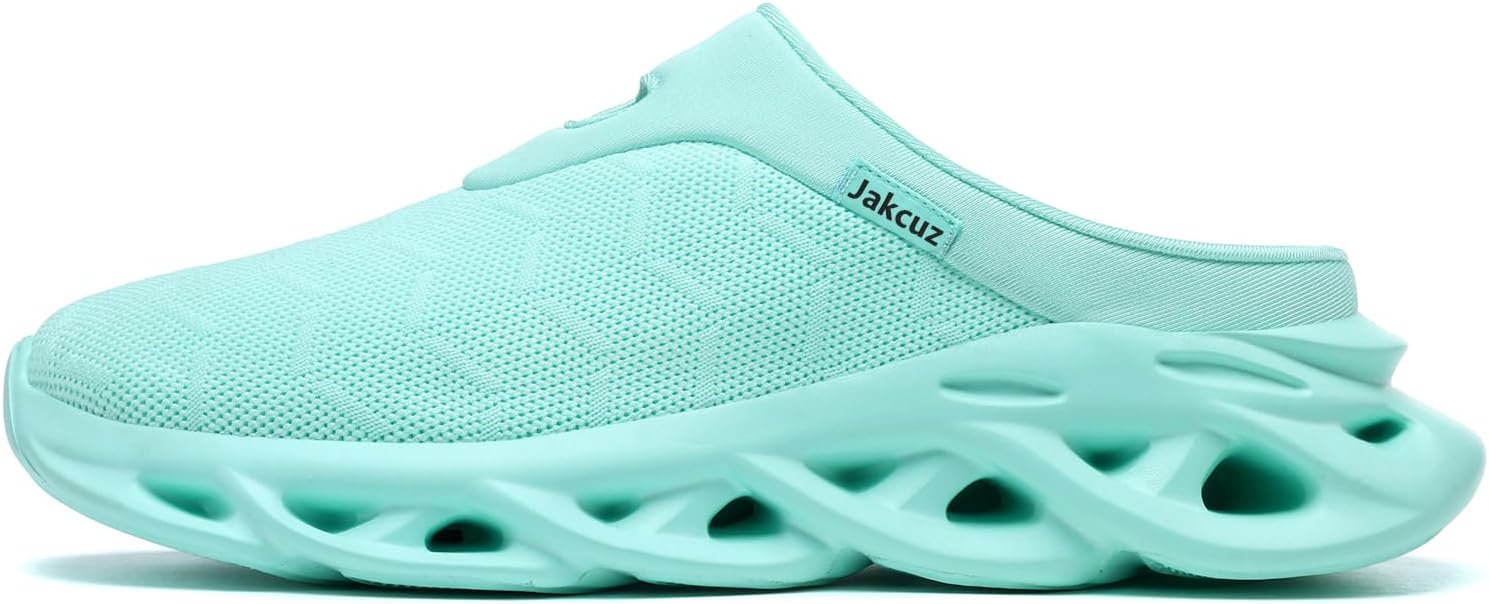 Jakcuz Men Slip On Mules Lightweight Open Back Sneakers Breathable Walking Shoes - Image 3