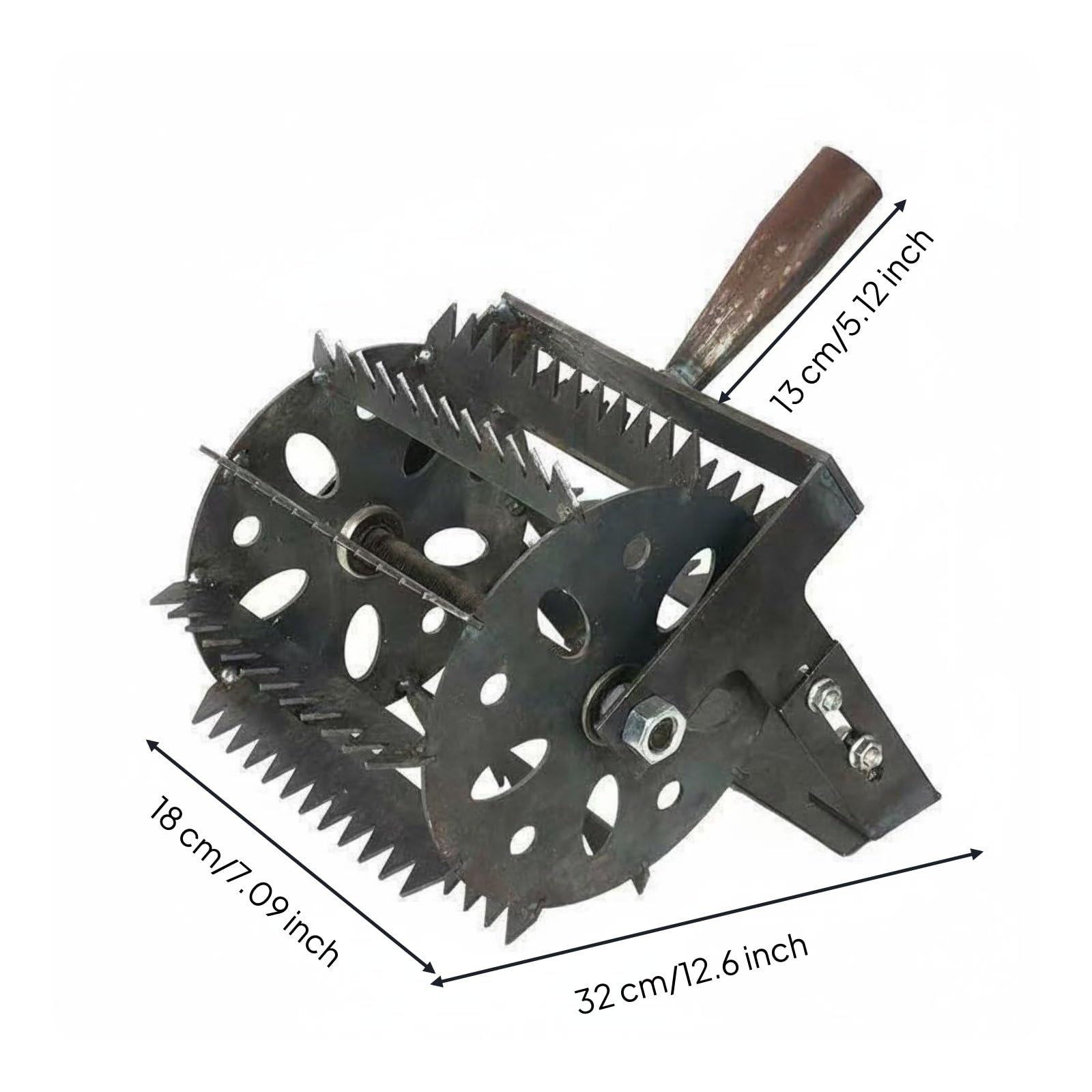 Roller Weeder Coltivatore Manuale Zappa da Giardino Attrezzo a Ruota in Acciaio Rimozione Erbacce con saving Adatto per Giardinaggio Mantenimento Letti di Fiori Cura Orto Uso su Sentieri