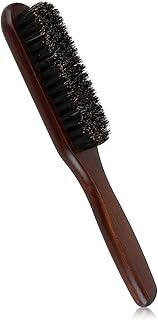 Boar Bristle Hair & Beech Wood Handle Brush for Men, Slick Back Styling Tool with Natural Boar Bristles, Smoothing Detangling for Thick Fine Thin Hair, Beard Brush for Men, 7.8'' x 3.9''