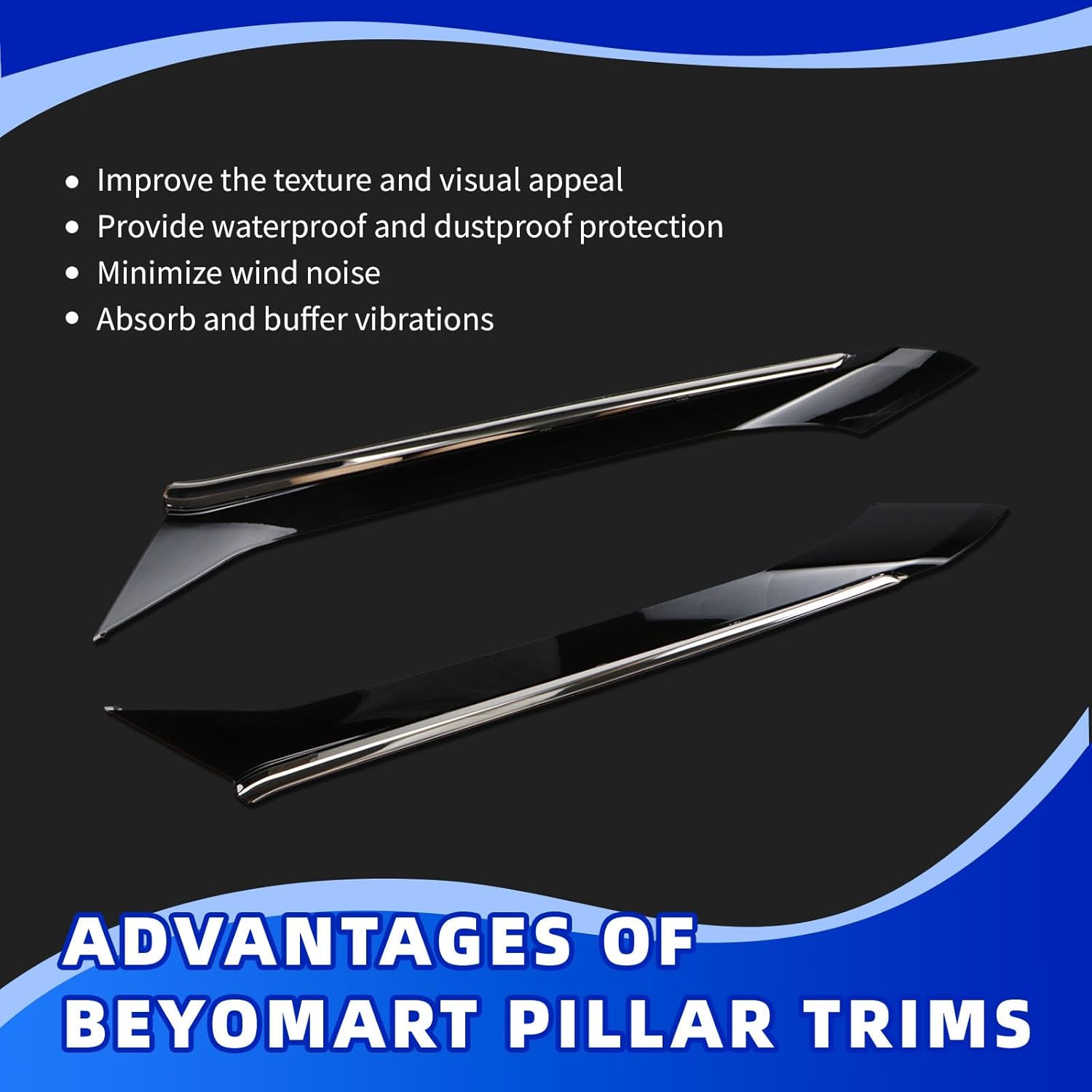 C Pillar Driver Side and Passenger Side Rear Quarter Panel Molding Compatible with Nissan Maxima 2016-2021 Replace OE 78872-9DD0A 78873-9DD0A