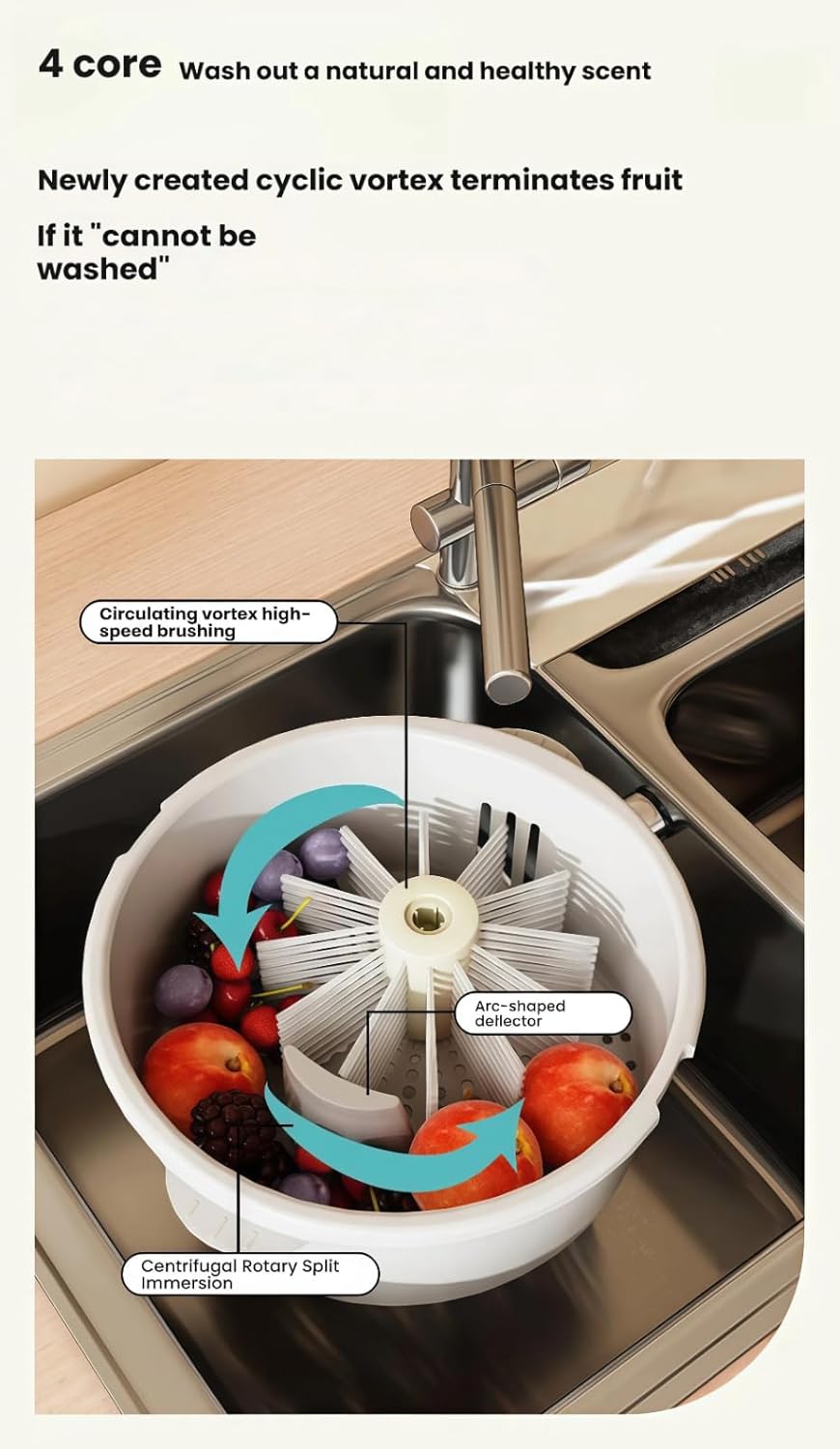 Electric or Manual Fruit Vegetable Washer & Spinner – 1500mAh Battery Operated or Hand Crank, Large Capacity Produce Cleaner with Brush, Salad Spinner Basket for Strawberries Berries