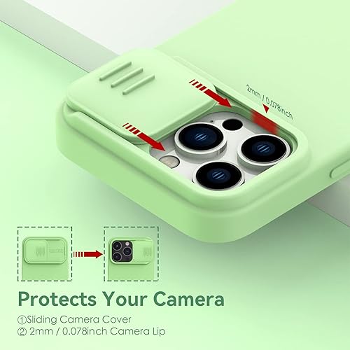 Miniatura 2 de CloudValley Funda magnética para iPhone 14 Pro Max de 6.7 pulgadas, funda de silicona líquida con funda deslizante para cámara, compatible con