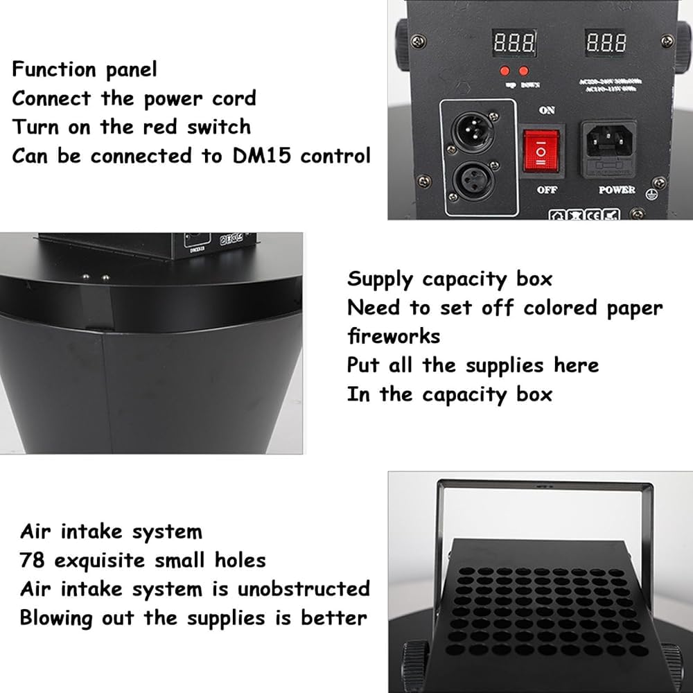 Lanciatore di Petali di coriandoli, sparatutto di Petali con Telecomando Wireless sospeso, per Matrimoni, concerti e Eventi teatrali+