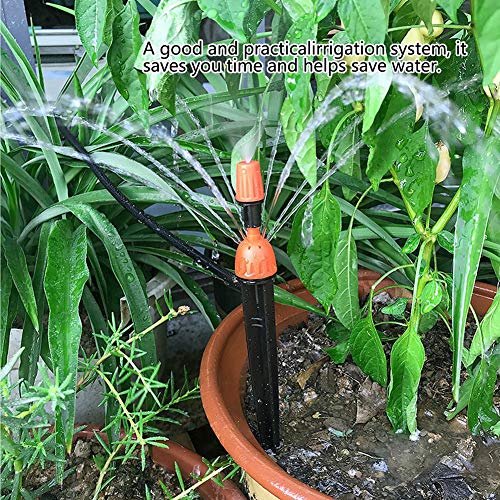 Irrigation Kit,Hose Atomizing Nozzle Connector Automatic Spraying Drip Irrigation Watering Kit Adjustable Automatic Micro Garden Irrigation System15m/49.2ft 8/11