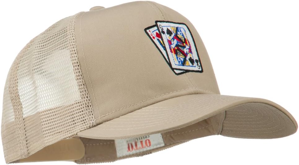 Gaming Pinochle Embroidered Mesh Cap, Adjustable Mesh Snapback Cap for Card Game Fans, Breathable High Profile Baseball Style