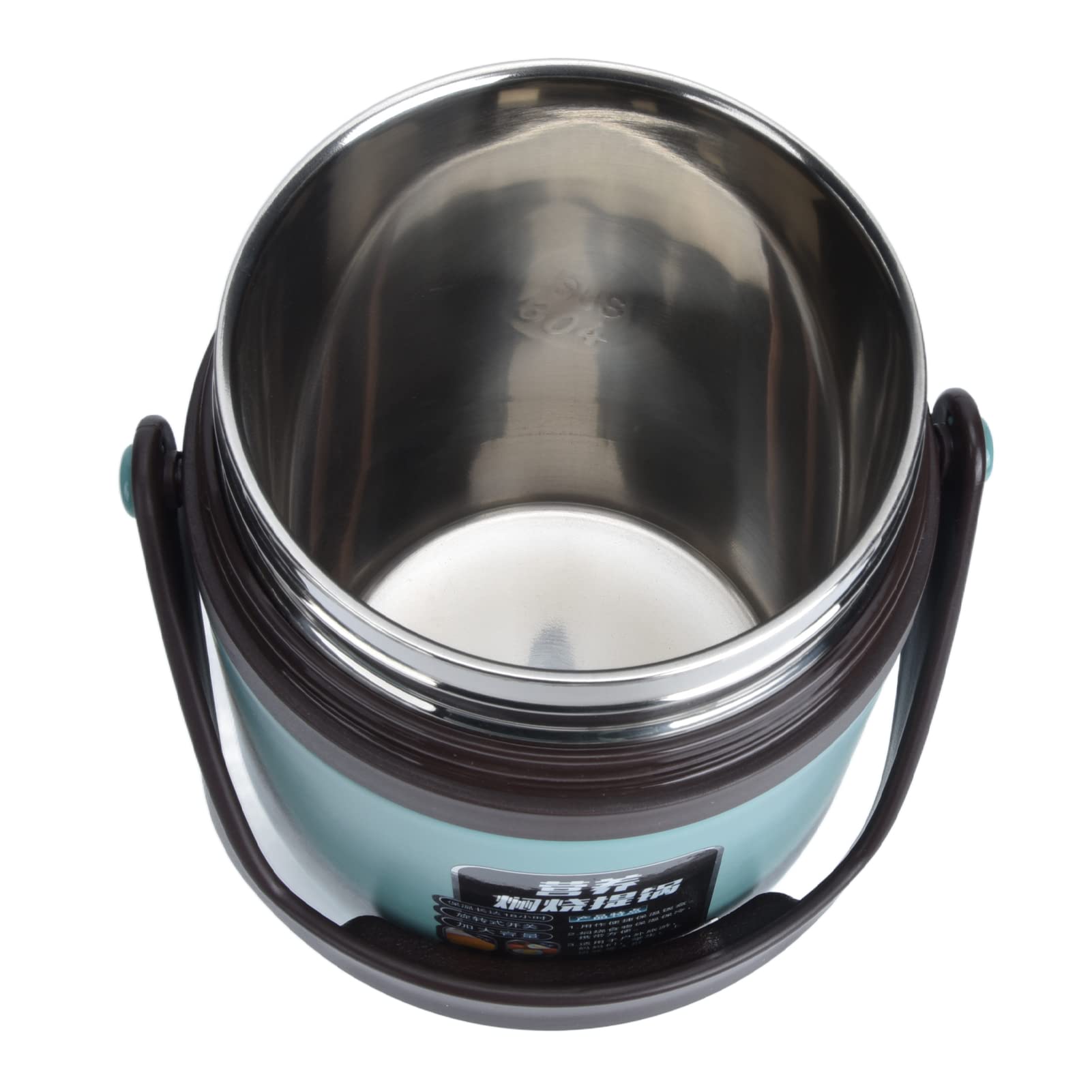 Contenedor de alimentos con aislamiento de acero inoxidable 304, lonchera, termo para comida caliente, lonchera térmica apilable multicapa a prueba de fugas de 2 litros (verde menta)