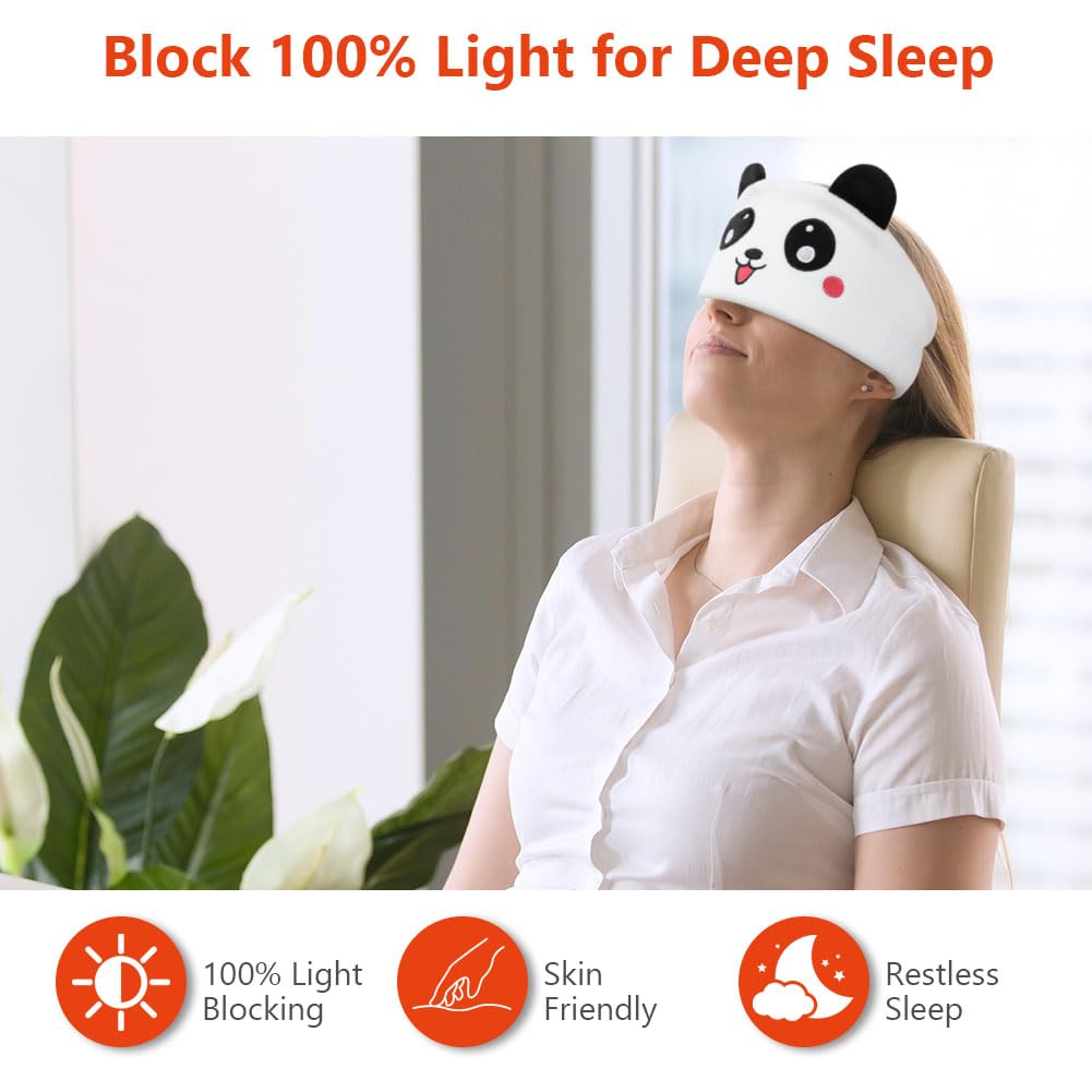 OFFCUP Cuffie per Dormire, Cuffie per Bambini, Senza Fili per Il Sonno, Musica per Gli Occhi per Dormire/Sport/Relax/viaggi/insonnia, Regali di Natale per Ragazzi e Ragazze (Panda)