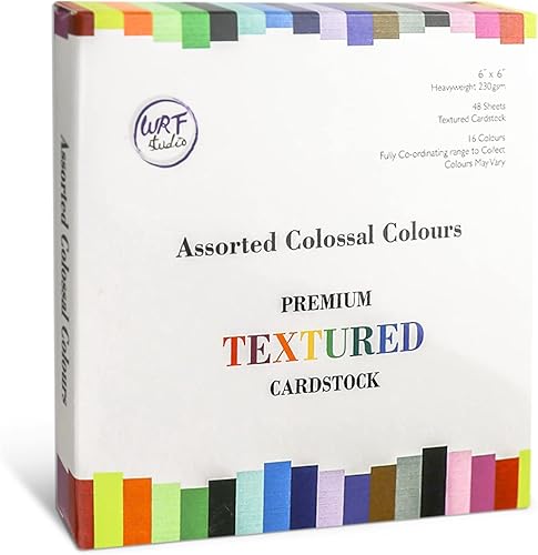 48 hojas de cartulina texturizada de lino de colores, 80 lb, 16 colores, 15 x 15 cm, cartulina multicolor de un solo lado, cartulina premium mate