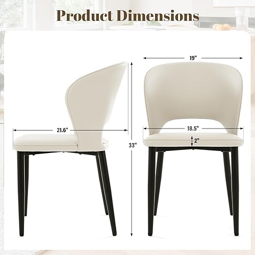 Miniatura 2 de Homcosan Juego de 2 sillas de comedor, modernas sillas de cocina con estructura cruzada y exquisito diseño de tuberías, fácil montaje, sillas de