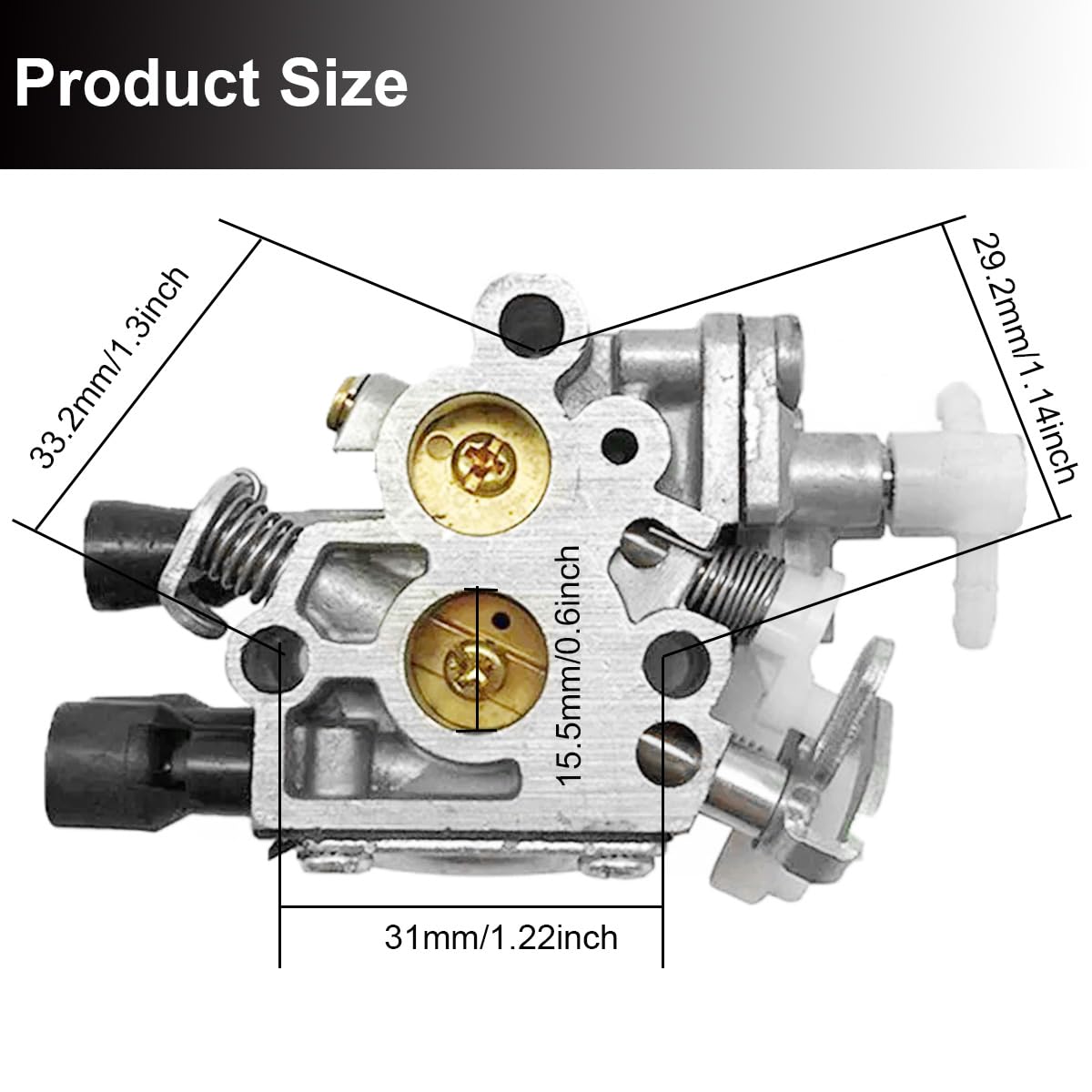 ZAMDOE Vergaser für Stihl HS46 HS56 für ZAMA C1T-S195 C1T-S195E 4242-120-0600 7010-871-0231 Serie Heckenscherenmotor ersetzt Rasentrimmer-Unkrautvernichter, mit Zündkerzen-Kraftstofffilter