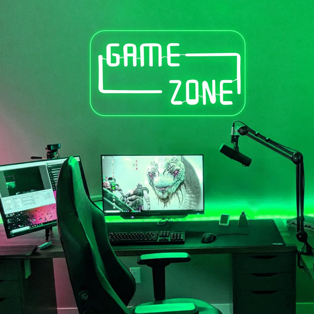 Game Zone néons Enseigne au néon pour décoration de salle de jeux décorer les salles de jeux les aires de jeux les bars les adolescents les amis les cadeaux pour garçons