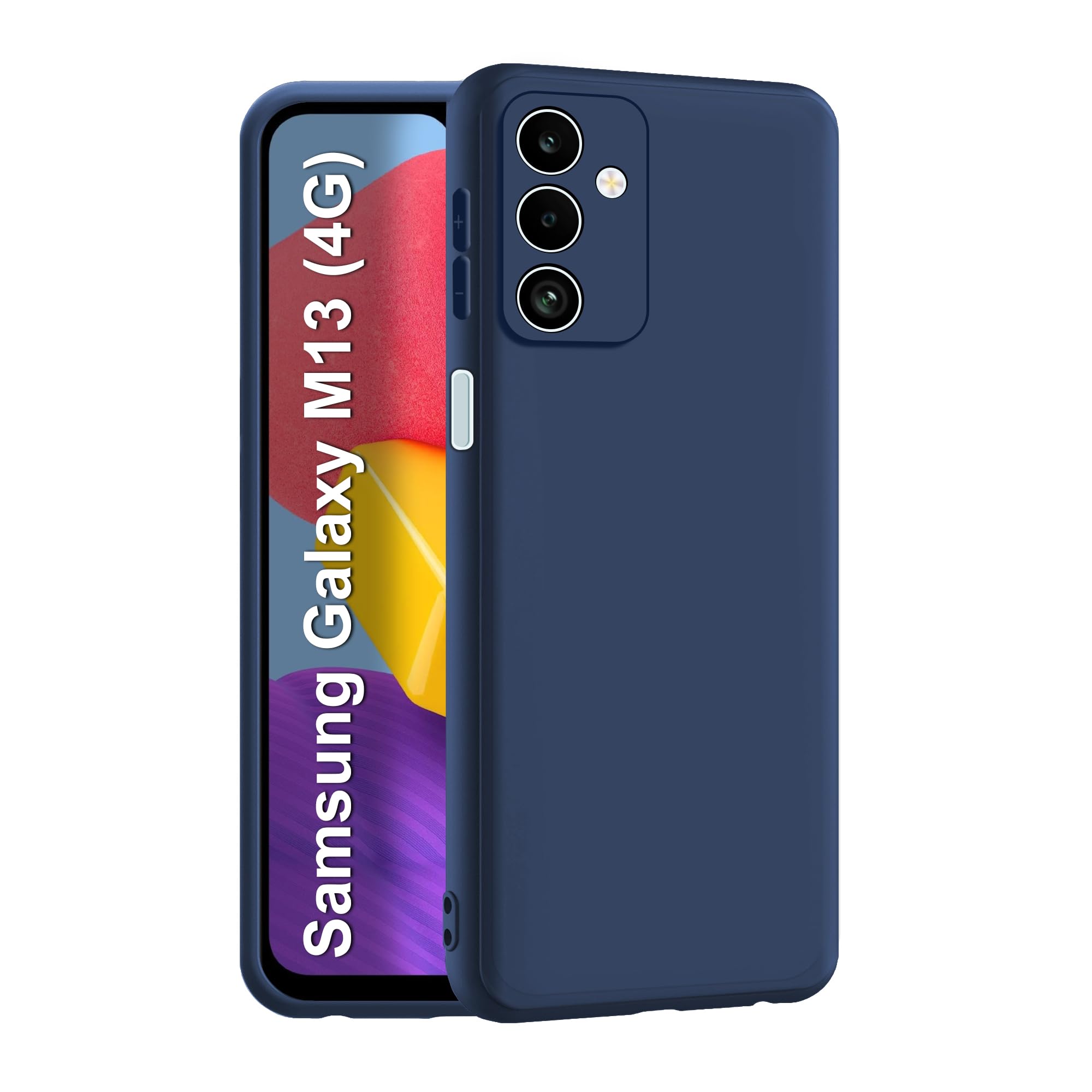 CEDO Samsung Galaxy M13 (4G) Back Cover | Camera Bump Protection & Inner Velvet Fabric Lining | Ultra Slim Matte Soft Rubberised Case Cover (Blue)-image-23