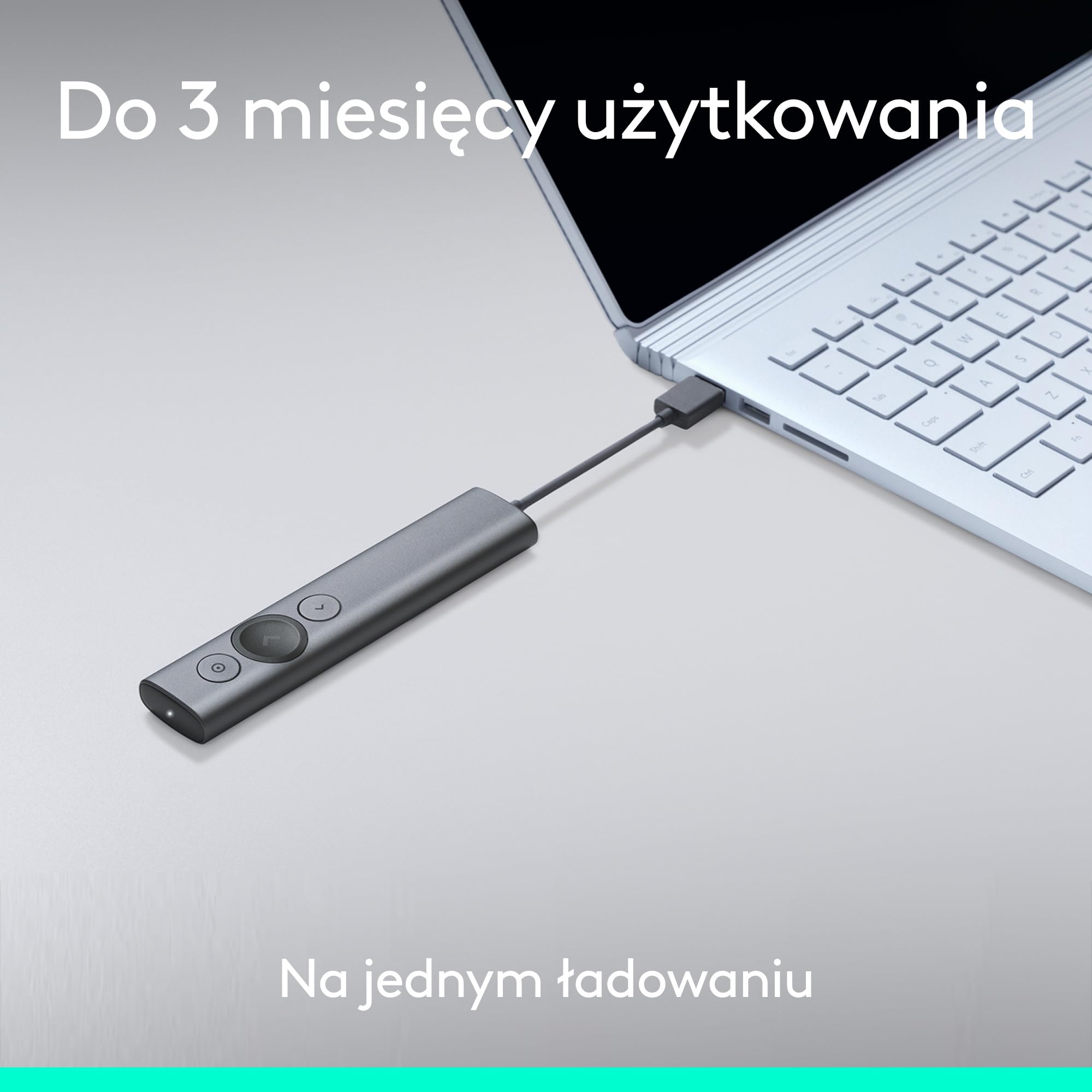 Logitech Spotlight™ Presentation Remote, Z zaawansowanym cyfrowym wskaźnikiem i zegarem z alertami wibracyjnymi, PC/Mac - Szary