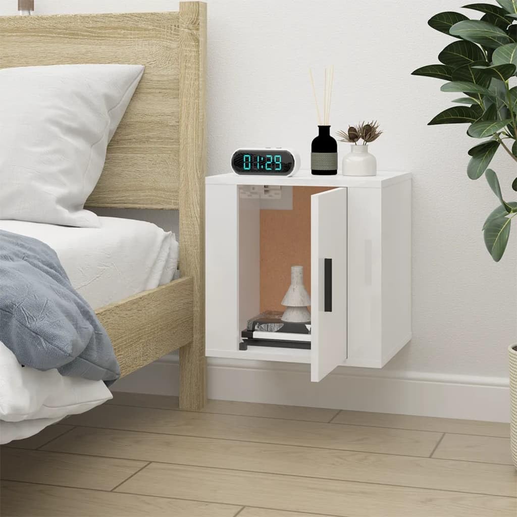 Meuble TV mural Blanc brillant 40x34,5x40 cm | Leroy Merlin