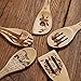 Wooden Spoons for Cooking Utensils set of 5, Magic Organic Burned Engraved Wizard Harr Potter Kitchen Bamboo Tools Accessories Women Halloween Gifts for Baking Wedding Housewares