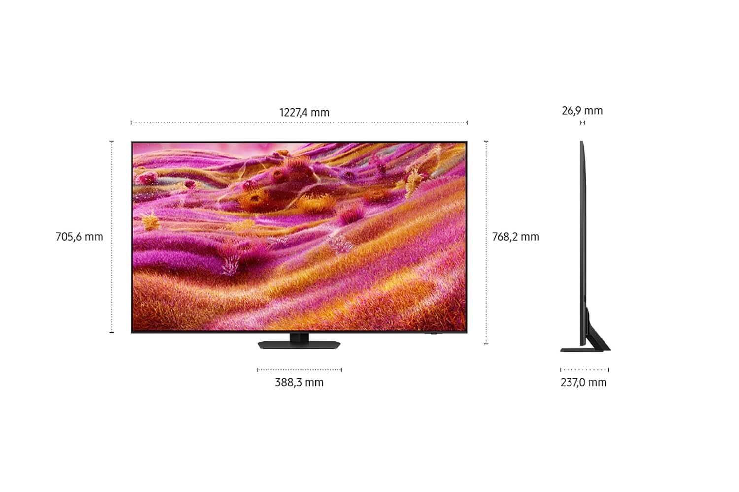 Samsung Neo QLED 4K QN90F 55 Zoll (138 cm) Mini LED Fernseher, Antireflexion, NQ4 AI Gen3 Prozessor, Neo Quantum HDR+, 4K Upscaling Pro, Dolby Atmos, Knox Security, Samsung Vision AI Smart TV