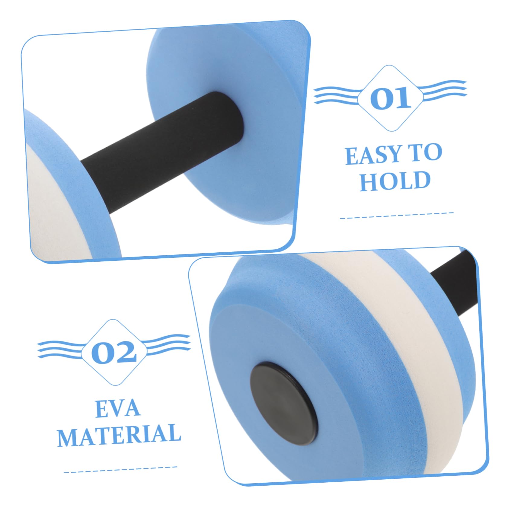 Manubri Galleggianti per Piscina in Eva per Esercizi di Fitness Acquatico, Leggero e Portatile, per Allenamento Completo in Acqua Blu,