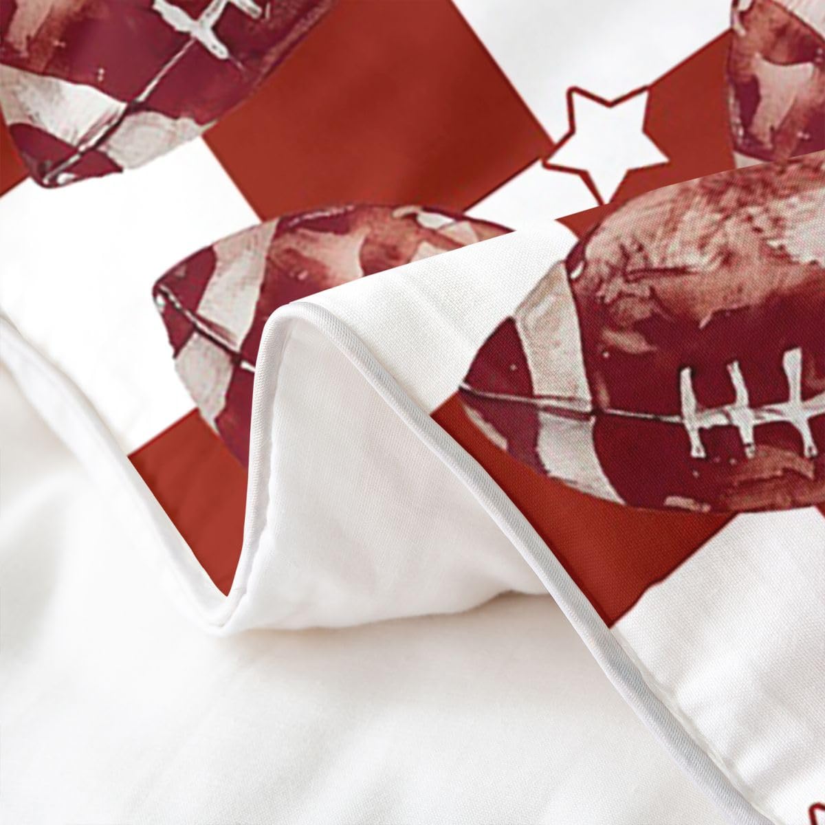 Homewish Rugby pojedyncza pościel retro piłka nożna szachownica bawełniana poszewka na kołdrę zestaw sportowa piłka gamingowa poszewka na kołdrę brązowy czerwony biały zestawy łóżek