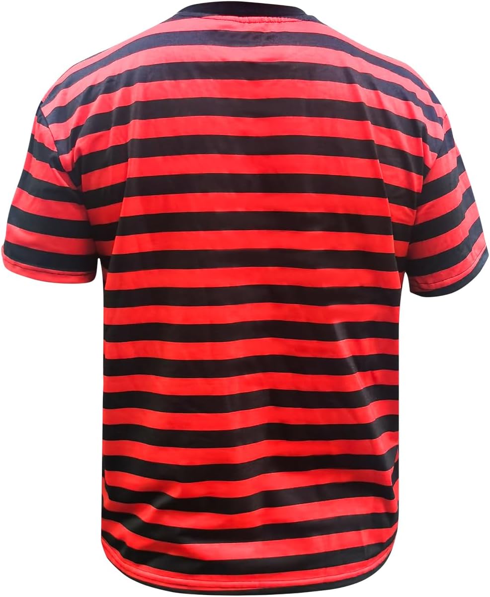 Men's and Women's Casual Striped T-Shirt Short Sleeved Shirt Classic fit Round Neck Pullover - Image 3