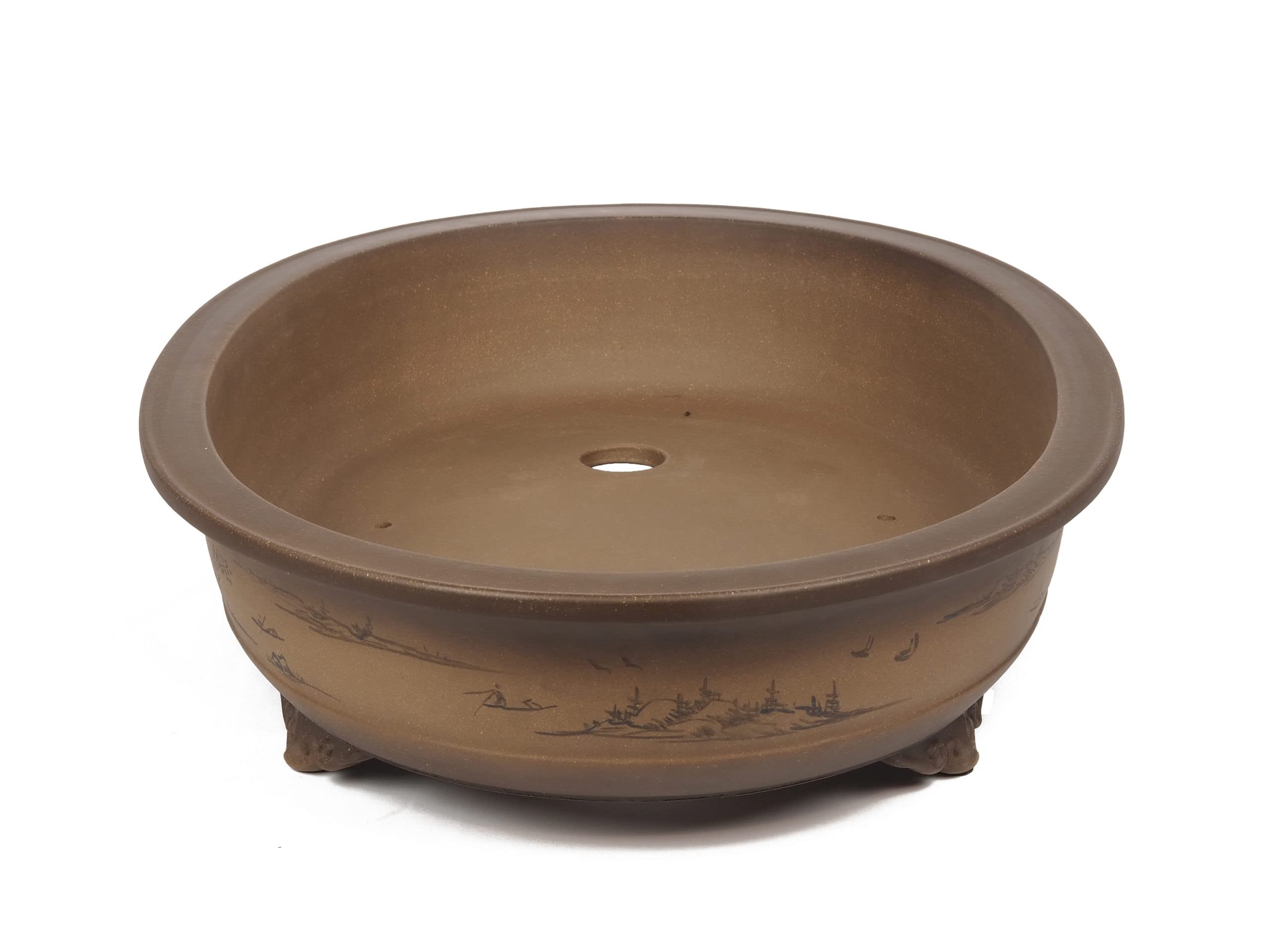Hochwertige Bonsai Schale, 60.5 x 46 x 14 cm, ovale Form, Handbemalt,  Braun, aus der Provinz Yixing - Keramik, fr den Auenbereich und  Innenbereich: Amazon.de: Garten