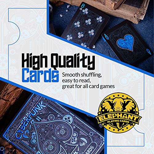 Cyberpunk Blue Playing Cards, Cardistry Decks, Black Deck Of Playing Cards For Kids & Adults, Cool Playing Cards With Card Game E-Book, Unique Playing Cards For Poker, Cyberpunk Cards #TOP2