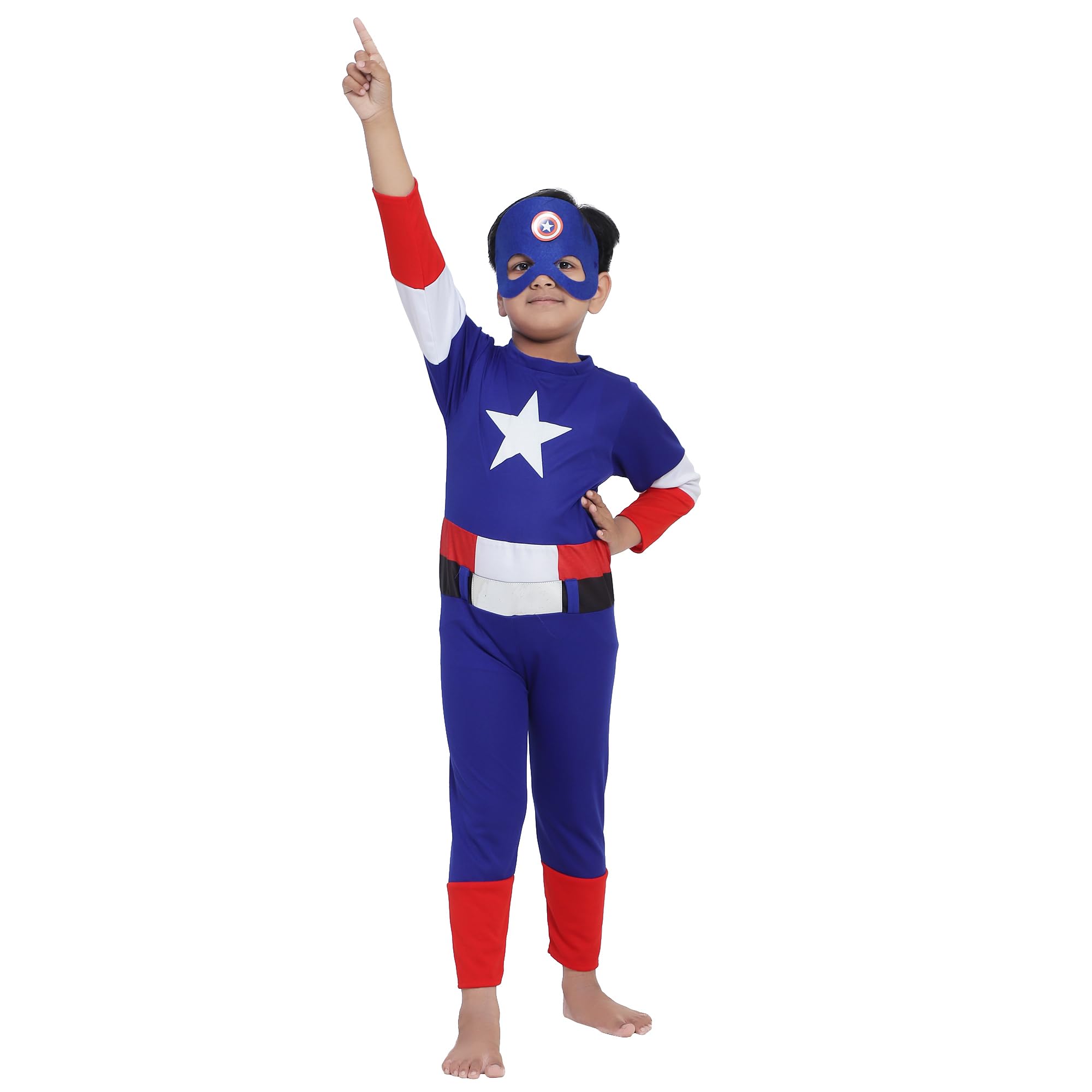 Macare Hosiery Fabric Superhero Costume For Kids Halloween Dress Fancydress Birthday Gift | Cosplay Bodysuit for Boys and Girls, 3-4 Years (B0D8JM94WJ) Amazon Price History, Amazon Price Tracker