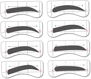 FOMIYES 32 Pares 8 Kit De Carimbo De Sobrancelha Sombra De Olho Adesivos De Sobrancelha Ferramentas De Modelagem De Sobrancelha Moldes De Estêncil De Sombra Kits De Padrão De Sobrancelha