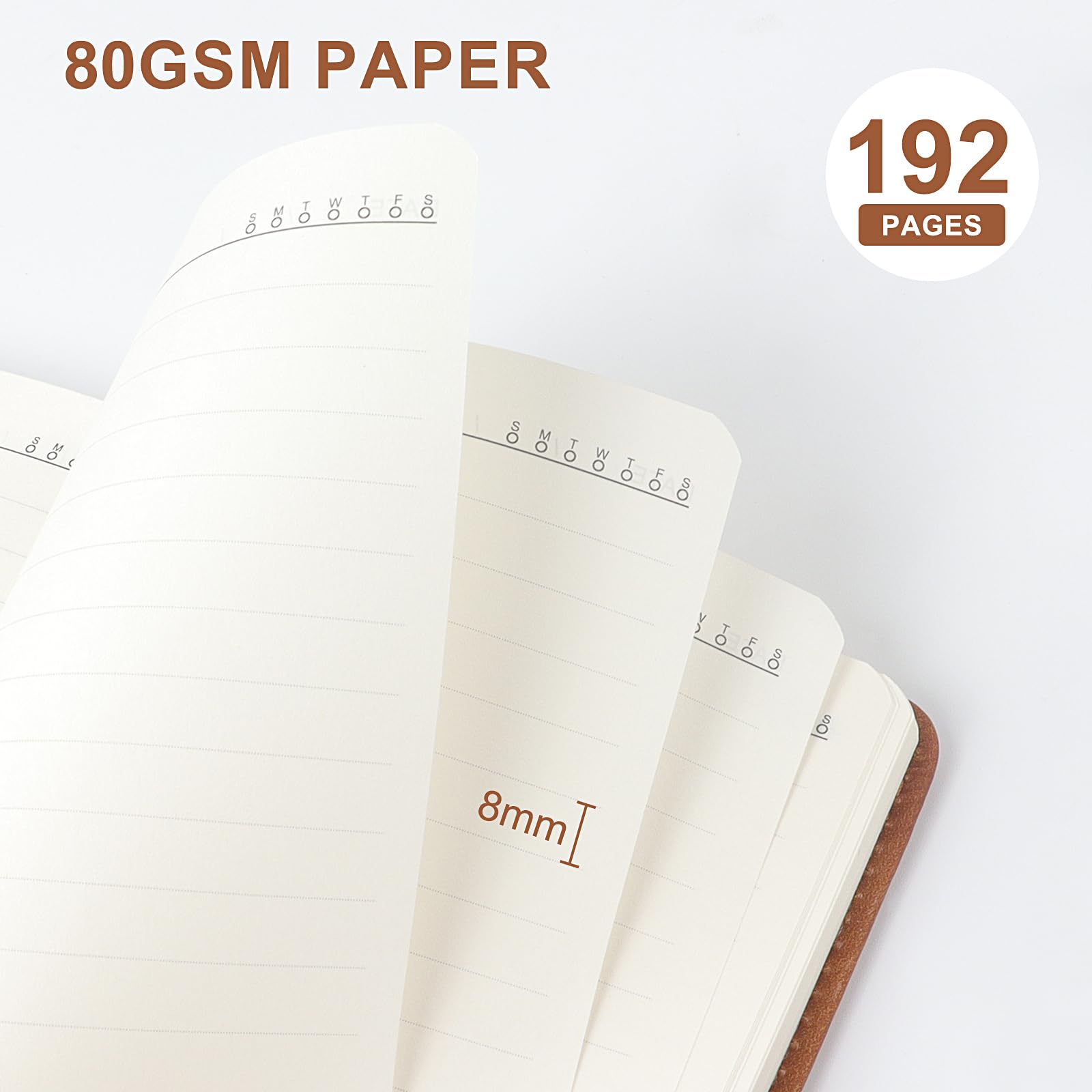 【⑥】　メモ帳 Amazon | A6 レザーハードカバーノート、192ページ メモ帳 ゴム