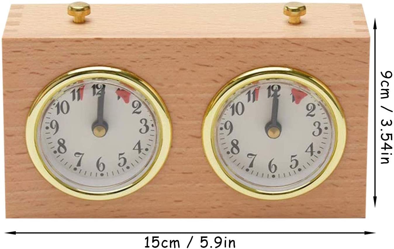 Horloge d'échecs Bekasa, compte à rebours mécanique, horloge de compétition analogique professionnelle, minuterie pilotée pour jeu de société de tournoi (jaune)