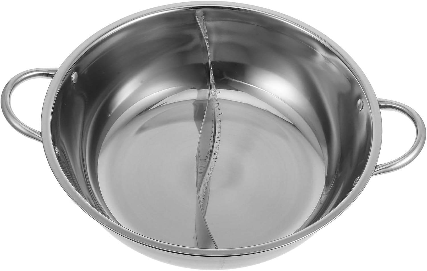 Stainless Steel Hot Pot Pot with Double Handle Divided Design