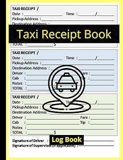 Taxi Receipt Book: Taxi Trip Fare Receipts,Blank Receipt for Private Hire