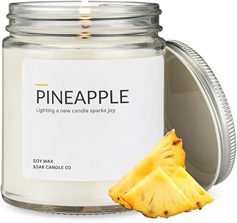 1OAK Pineapple Candle - Tropical Candle - Soy Wax Scented Candles Pineapple - Soy Candles for Home Scented - Hand-Poured 7oz.