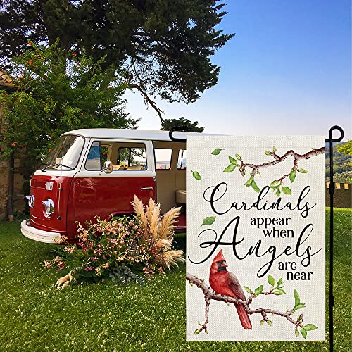 Crowned Beauty Memorial Day Cardinal Garden Flag 12X18 Inch Double Sided Outdoor Gravesite Saying Decor,Cardinals Appear When Angels Are Near Cf508 #TOP4