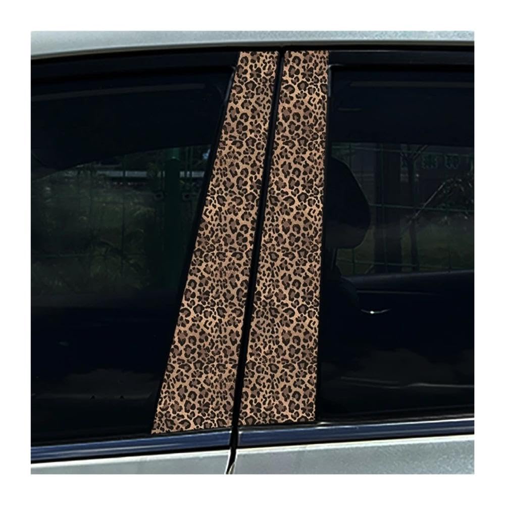 Bertdcx D Leopar Print Auto B-Pillar Stickers Car Center Column Ecoration Cover Scratches Auto Parts(D)