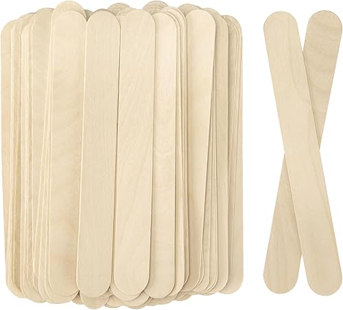 Palitos de manualidades jumbo de 8 pulgadas, 90 piezas de madera natural extra grande, palitos de helado, palitos jumbo, depresores de lengua