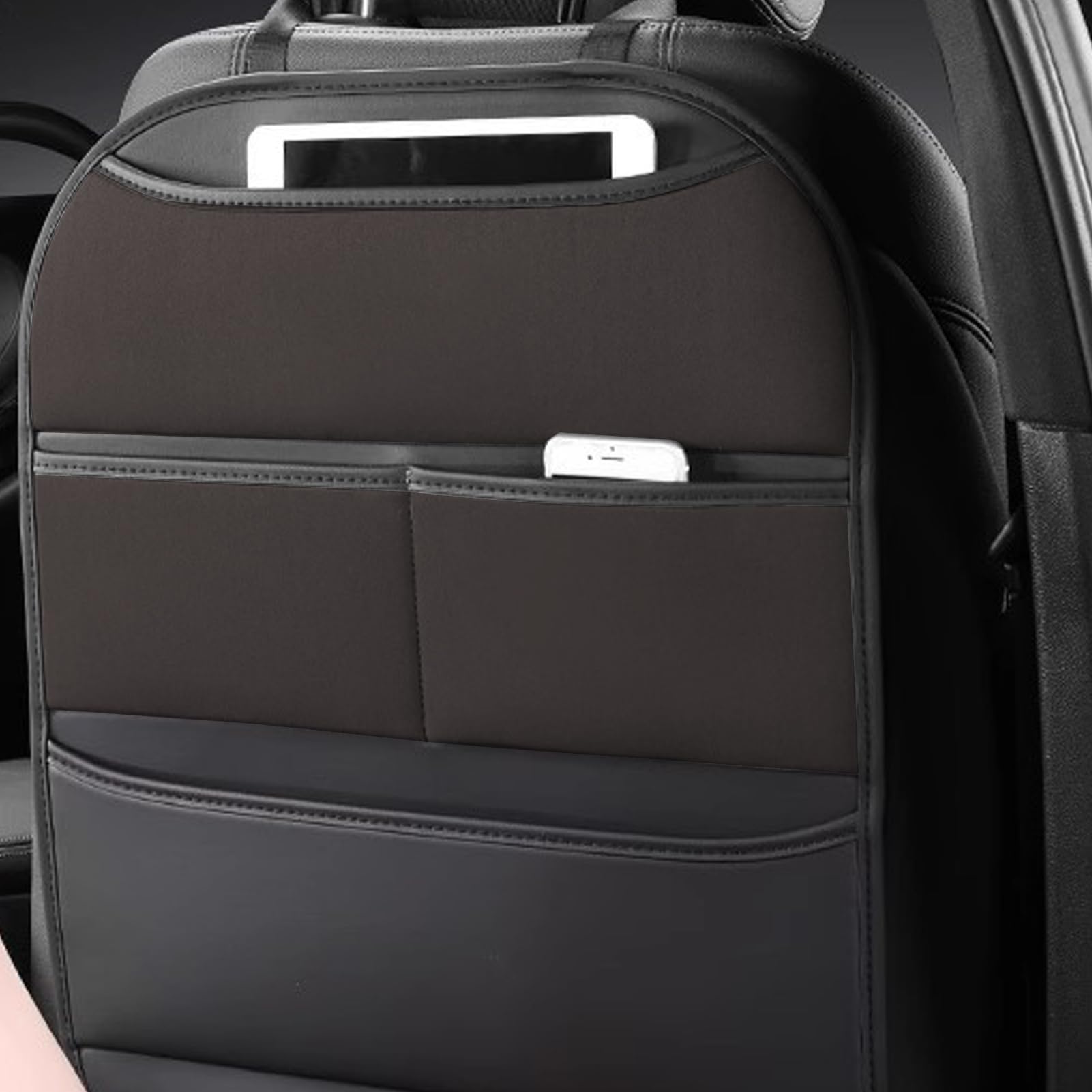 Organizador del Asiento Trasero del Coche Accesorios de Piel PU para | Protector Para Asiento De Coche Para Niños Mascotas Tabletas Teléfonos Libros Bebidas Juguet