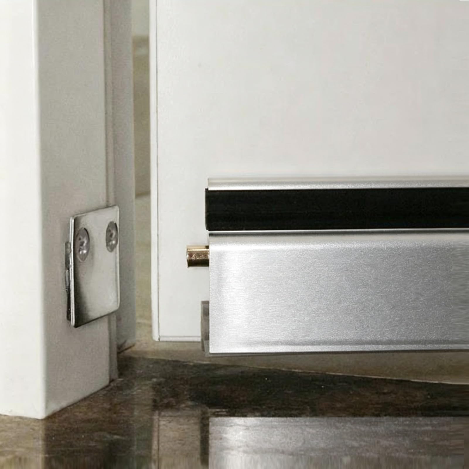 Burlete Automatico Puertas Burlete Automático para La Parte Inferior de La Puerta (15 mm), Barrera Inferior Abatible de Montaje en Superficie, Tope Bajo Puerta Contra Corrientes y Ruido